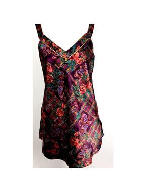 Vtge Inner most nightgown or cami Sz S Bust 37" Made America 80's dark floralEUC